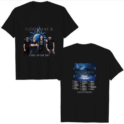 Maglietta Godsmack Light Up The Sky Tour 2023 – T-shirt da Concerto da Uomo Pesante
