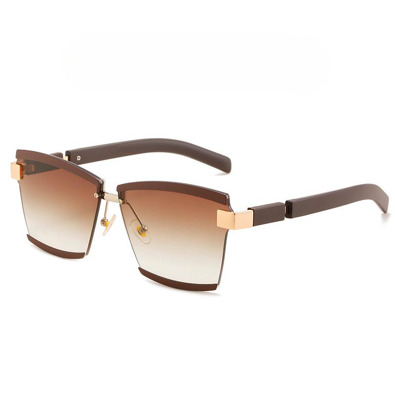 Rimless Sunglasses Square Women Inspired Multi Tinted Fashion Shades Vintage Glasses