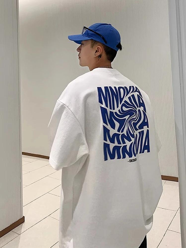 Letter Graphic Men's T-shirts Quality Cotton Clothing Fashion Hip Hop Streetwear Summer New Male Short Sleeve Tees Harajuku Tops