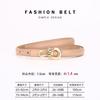 Womens Genuine Leather Thin Belt With Zinc Alloy Buckle Fashion Minimalist Waistband Dresses Pants Casual Office Wear