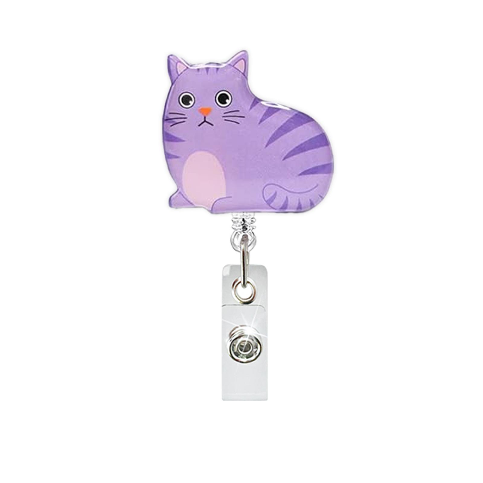 

Retractable Badge Holder Charming Acrylic Badge Holder Cute Id Badge Reel Vibrant For Doctor Exhibition Hospital