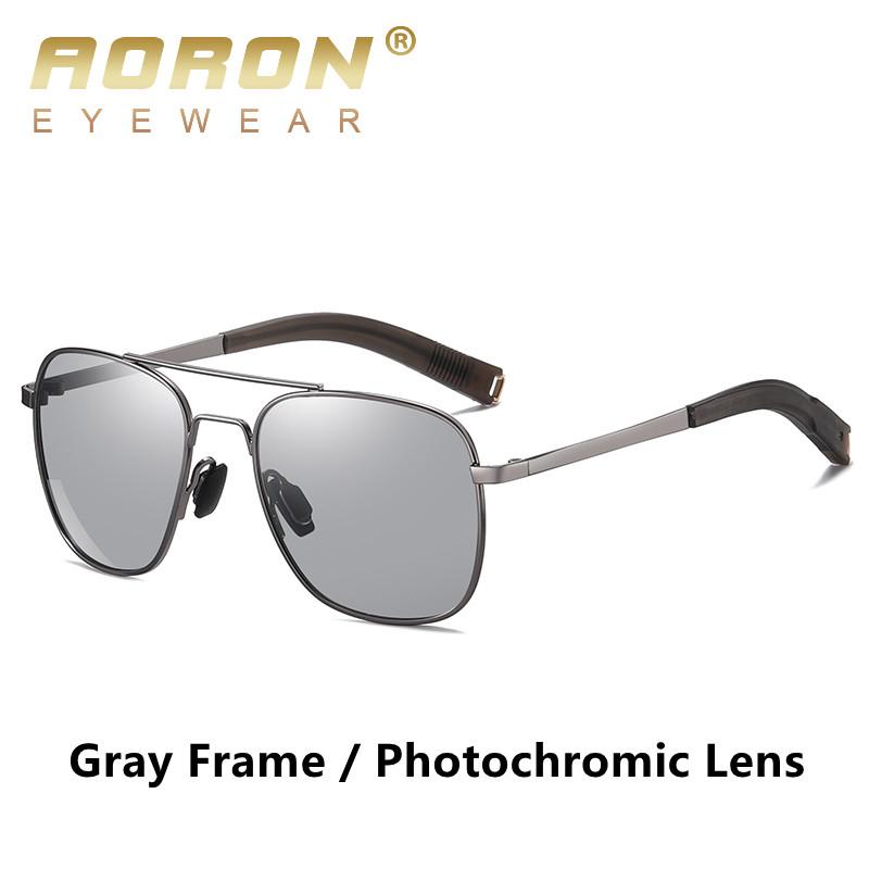 AORON Metal Frame Photochromic Polarized Sunglasses Anti Glare Colorful Driving Fishing Cycling Glasses UV400 Outdoor Accessories