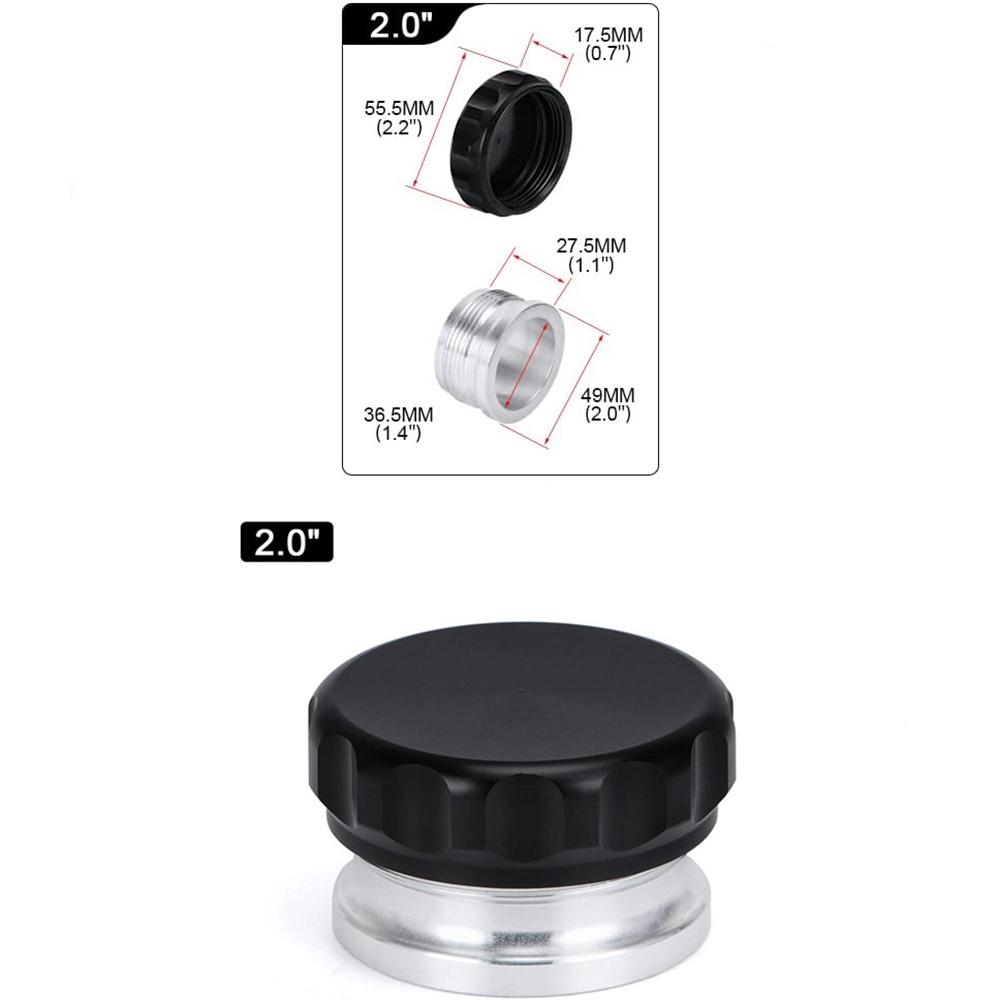 2" 50.8mm Black Aluminium Alloy Weld On Filler Neck And Cap Oil Fuel Water Tank