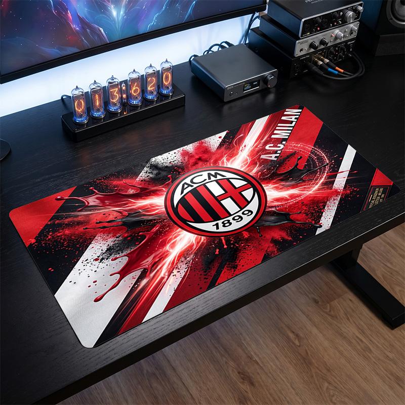 Tappetino per Mouse Grande Stampato AC Milan, Tappetino Morbido in Gomma Antiscivolo per Scrivania da Gioco per Ufficio Laptop Computer Decorazione