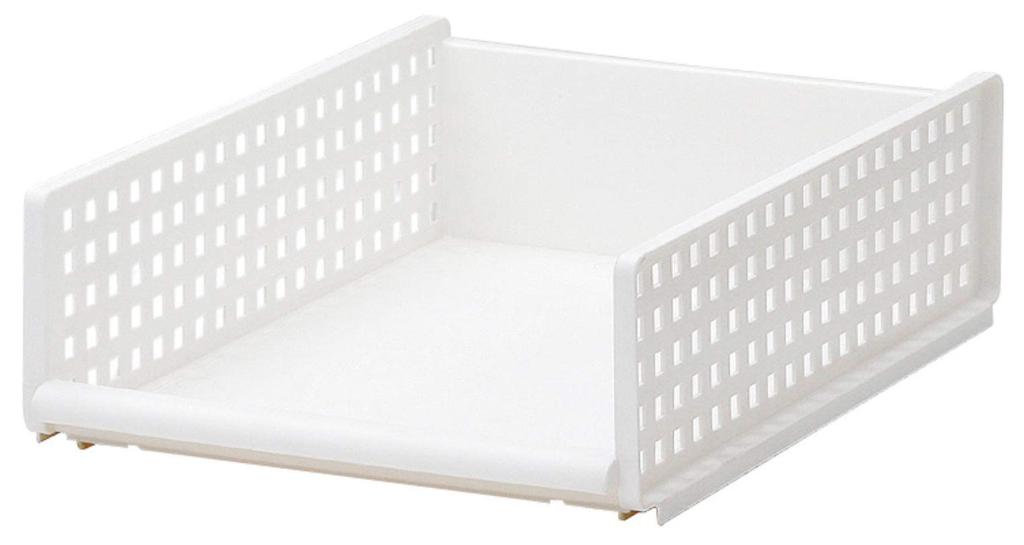 Storage Combinable Storage Wide Made In Metal Closet Clothing School Randoseru Wagon Like-it Box, Tray, S, White, MOS-16, Japan, Approx. 18.5" Deep,