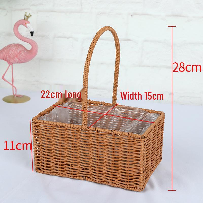 Valentinstag Handgefertigter Rattan Picknick- und Blumenkorb für Hochzeiten und Heimdekoration