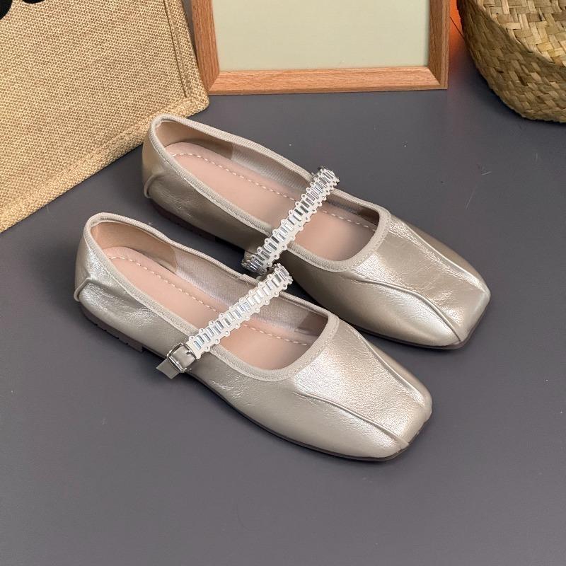 

Модные хрустальные балетки Мягкая женская обувь Модные неглубокие Осенние Удобные балетки для танцев 2025 Новые тенденции Кроссовки Платье Zapatillas Mujer 40 шампанского