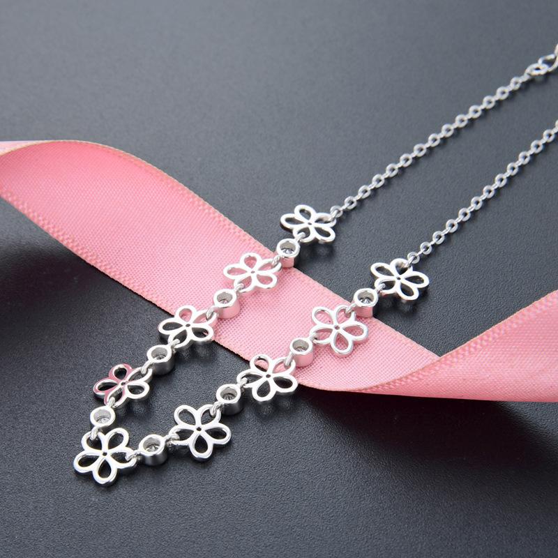 Lindon Women Zircon 925 Sterling Silver Jewelry Geometric Bead Chain Link Bracelet Fashion Fine Wedding Gift for Girlfriend