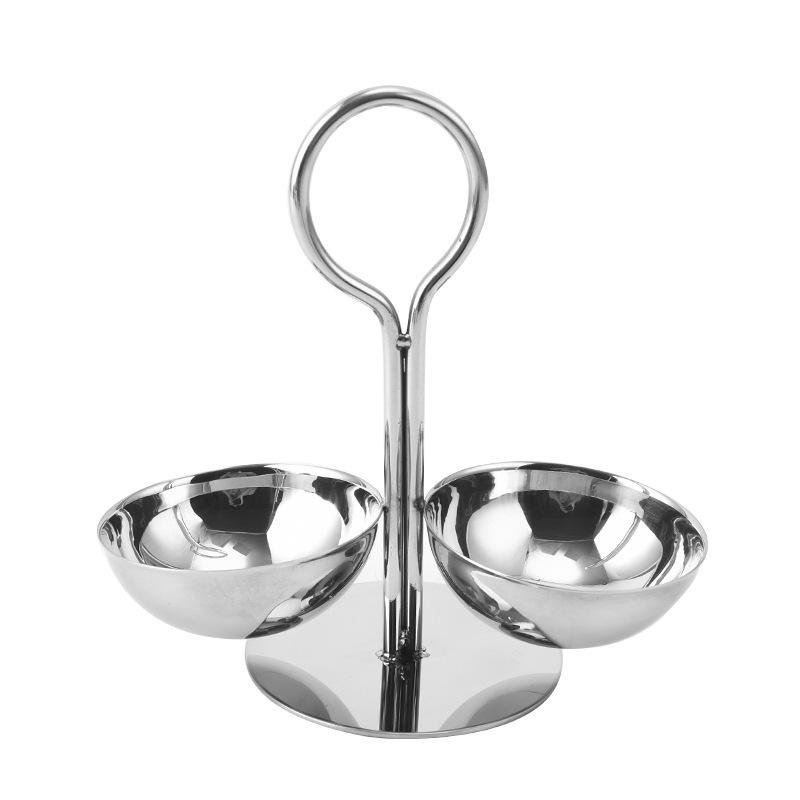 

Stainless Steel Snack Tray Bar Ktv Fruit Dish Metal Fruit Plate Dim Sum Dish Dried Fruit Candy Rack Partition Dessert Snack Rack