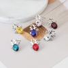 Christmas Reindeer Earrings With Crystal Gemstone For Women Fashion Jewelry