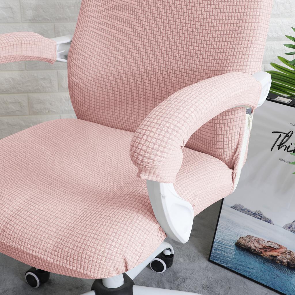 1 Pair Solid Color Chair Armrest Cover With Zipper Elastic Slipcover Spandex Armrest Computer Chair Covers For Office Chair