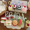Kawaii Cake Plush Pendant Burger Bag Keyring Cute Funny Simulation Food Keychain Bag Decoration