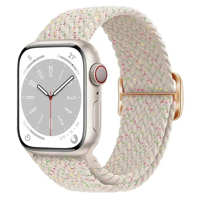 Nylon Strap for Apple Watch Ultra 2 Band 49mm 40mm 44mm 41mm 38 45mm Elastic Braided Loop Bracelet IWatch Series 9 8 7 6 SE 5 4