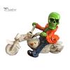 Resin Skeleton Decor Halloween Riding Motorcycle Figurine, Gothic Spooky Statue for Home Atmosphere Prop Garden, Biker Skull Desk Shelf, Unique