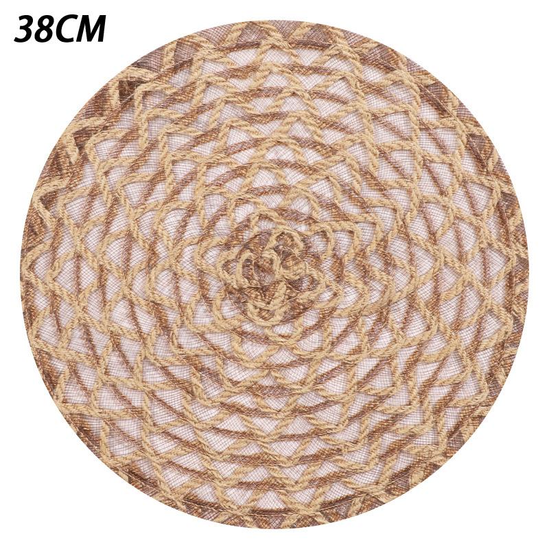 

15 Inch Hand-Woven Jute round Placemats Heat-Resistant Non-Slip Table Mats for Farmhouse Boho Dining Decor S
