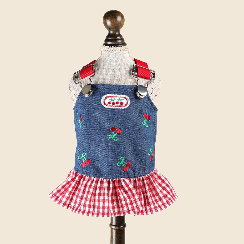 Denim Princess Female Pet Dress Harness Vest Dog And Cat Autumn Costume Outfit XS XL Puppy Animal Small Breeds One Piece Apparel