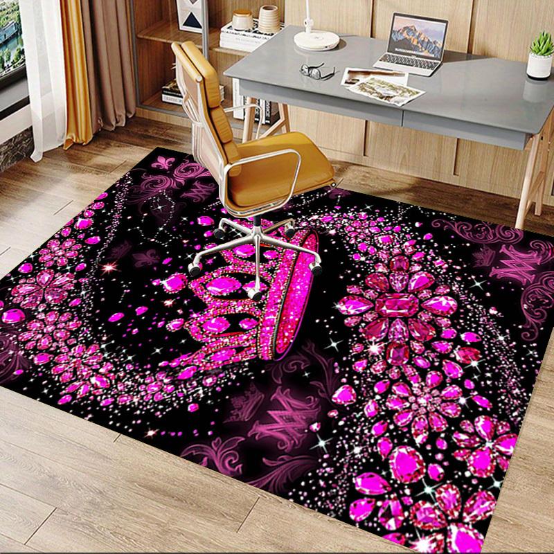 1PC Crown Diamonds Non-Slip Floor Carpet, Office, Family, Bedroom, Studio - Large Area Rug, Vibrant Colors, Longlasting Material-X441