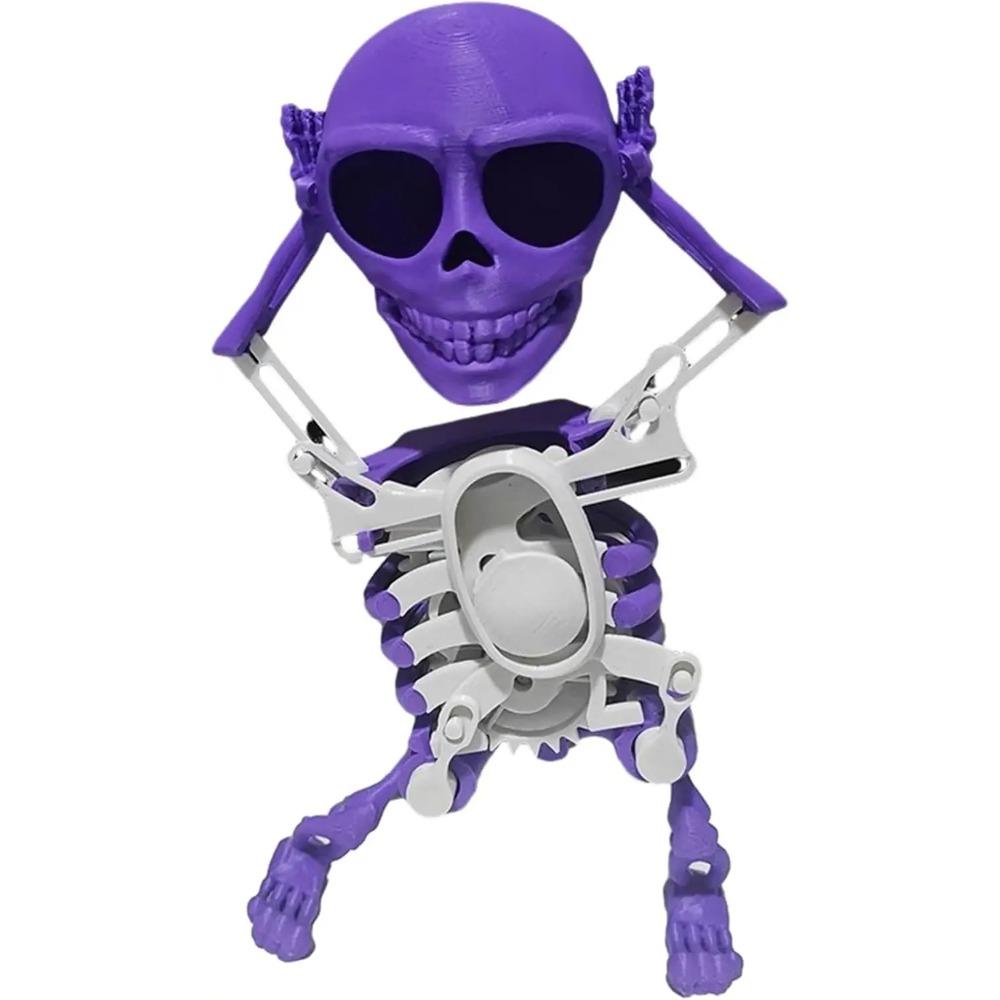 Giocattolo Scheletro Danzante a Carica Bambini Piccoli Mini da Scrivania Stampa 3D Bambola Teschio Oscillante Giocattolo a Molla Regalo di Compleanno Divertente