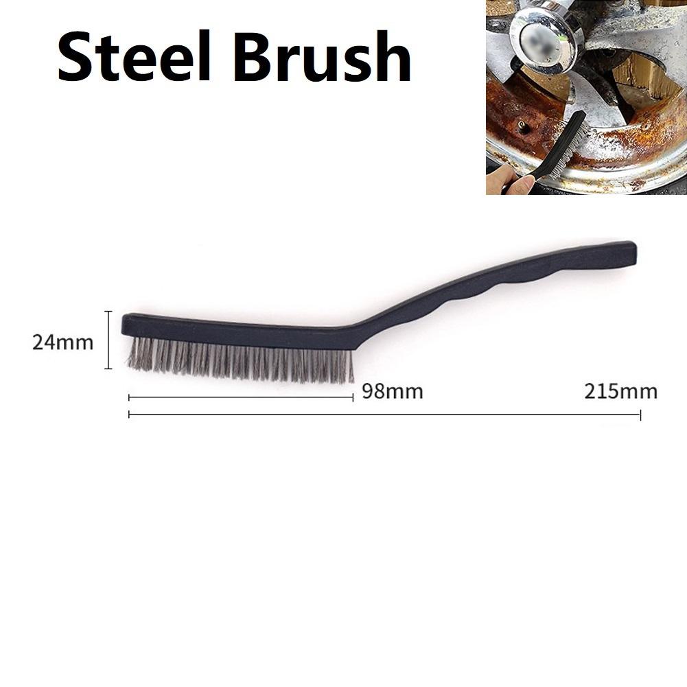 3PC Mini Wire Brushes Brass Nylon Steel Brushes Micro Rusts Remover Paint Remove Metal Scrubbing Polishing Burring Hand Tools