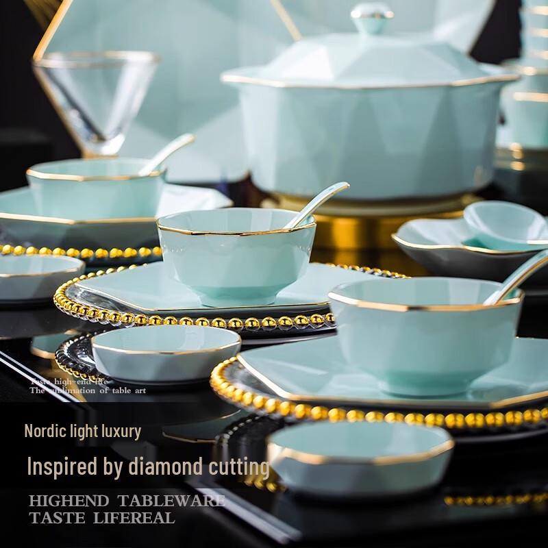 KANGQIN Nordic Underglaze Ceramic Dinnerware Set
