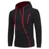 Men's Trendy Brand Hooded Sweatshirt: Oblique Zipper Jacket for Autumn/Winter.