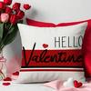 Valentine's Day Pillowcase Linen Print Love Love Home Sofa Cushion Cover Bedroom Bedside Backrest Cover