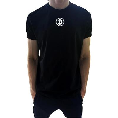 Weißes BTC-Bitcoin Logo 3D Besticktes T-Shirt _ Bitcoin BTC Blockchain Krypto Finanzen Investor