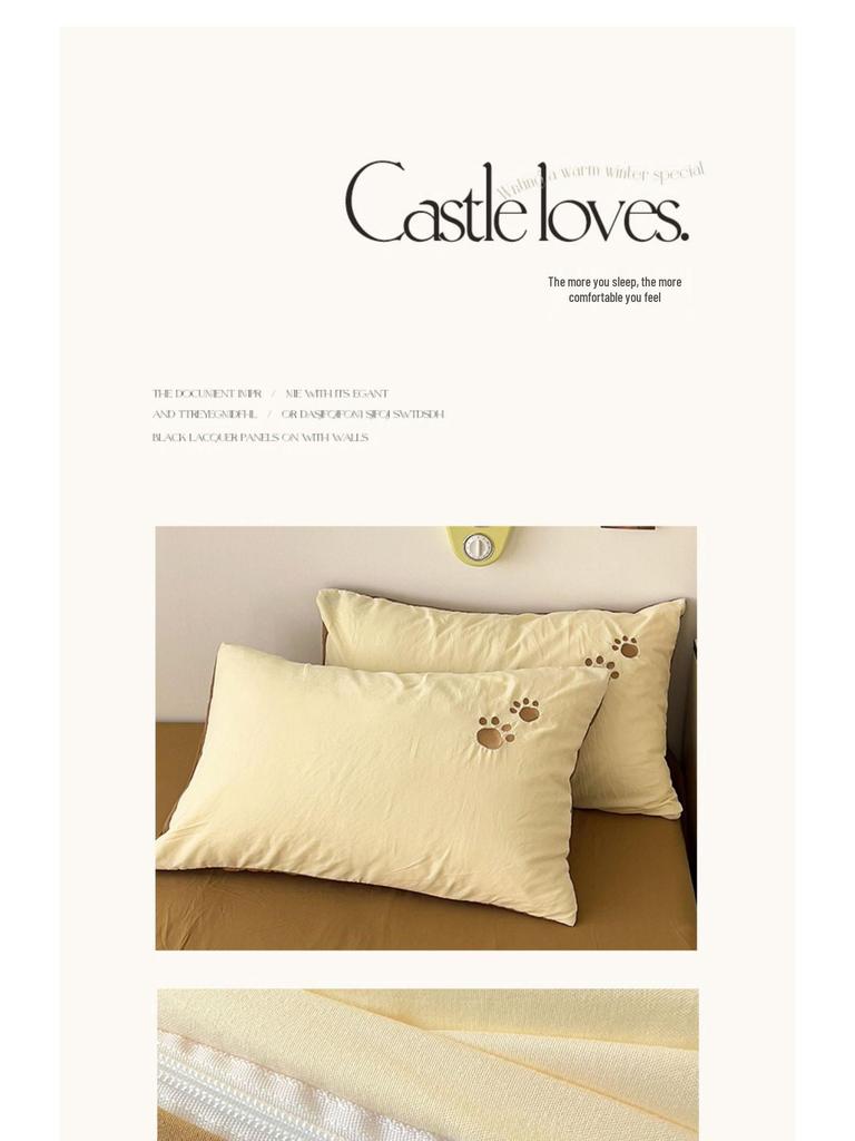 Cartoon Soft Cotton Washable Single Bed 3-Piece Set: Fitted Sheet, Flat Sheet, Skin-Friendly