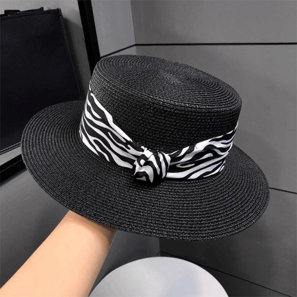 Korean Style Sunscreen Bucket Hat Wide Brim Women's Sun Hat Simple Straw Woven Hat  Spring Summer