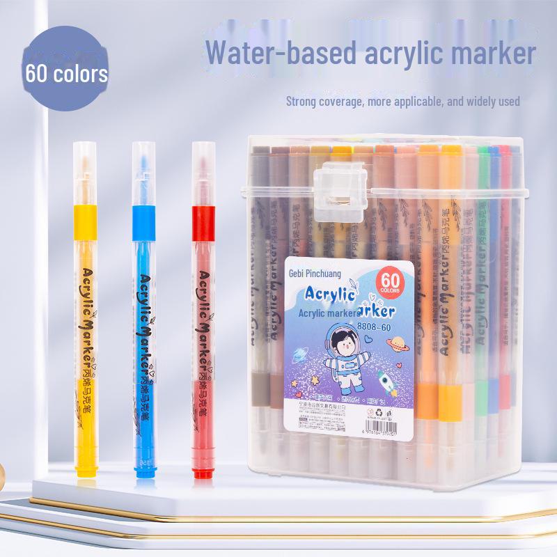 

Акриловый маркер с корпусом - на водной основе, смываемый, не растекается, прозрачный держатель