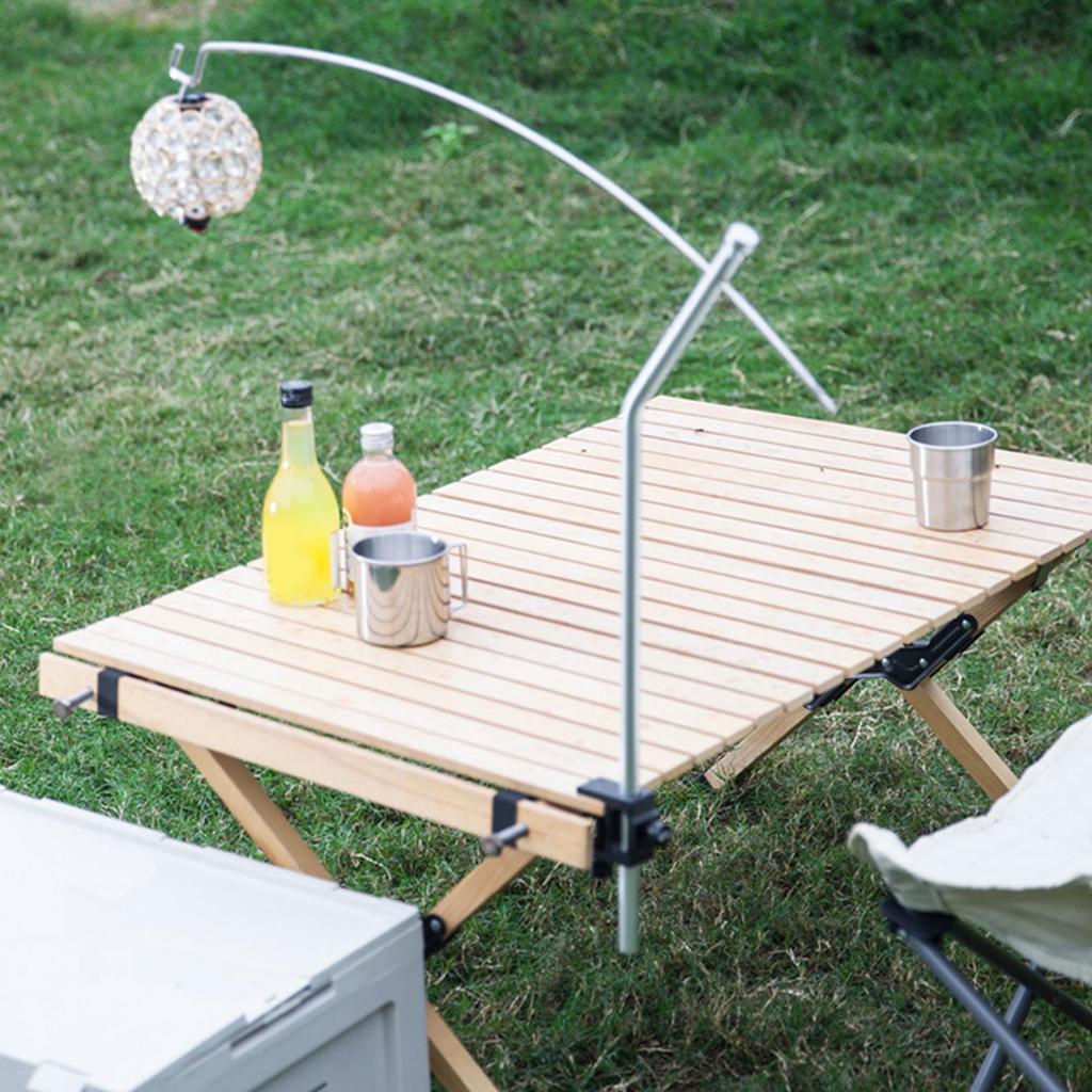 Portable Camping Tabletop Light Stand Aluminum Alloy Curved Light Stand Picnic Light Pole Lighting Rack Bracket Camp Accessory