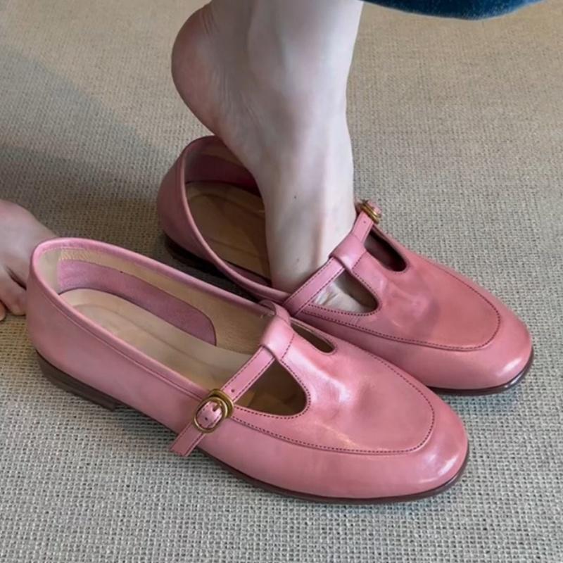 Fashion Mary Jane Women Soft Bottom Summer 2025 Retro Loafers Round Toe Shallow Dress Flats Casual Comfortable Walking Women Shoes