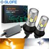 GLOFE 7443 7444 3030SMD Dual Color Type 2 Switchback DRL LED Turn Signal Light Bulbs with Hyper Flash Prevention and Error-Free Built-in Resistors,