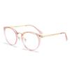 Retro Rivet Round Glasses Creative Artistic Anti Blue Light Flat Glasses for Women Men Decorative Eyewear