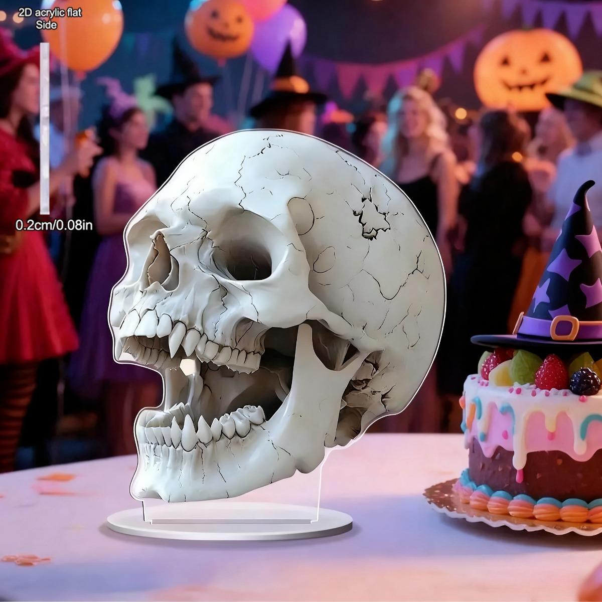 

Halloween Scary Skull Desktop Decoration, Perfect Gift for Someone As A Holiday Gift, Home Decoration, Nurseries, Home Desk Living Room Decoration 20*16.9cm