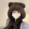 Autumn And Winter  Bear Ear Strap Lei Feng Hat Women'S Korean Cute Warm Ear Protection Knitted Wool Hat