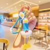 Exquisite Workmanship Keychain Cute Duck Design Keychain with Telescopic Lanyard Cartoon Charm Keyring for Backpack for Kids