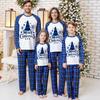 Tianming Clothing, Parent-child Loungewear, Christmas Loungewear, Parent-child Set, Plaid Splicing Printed Loungewear
