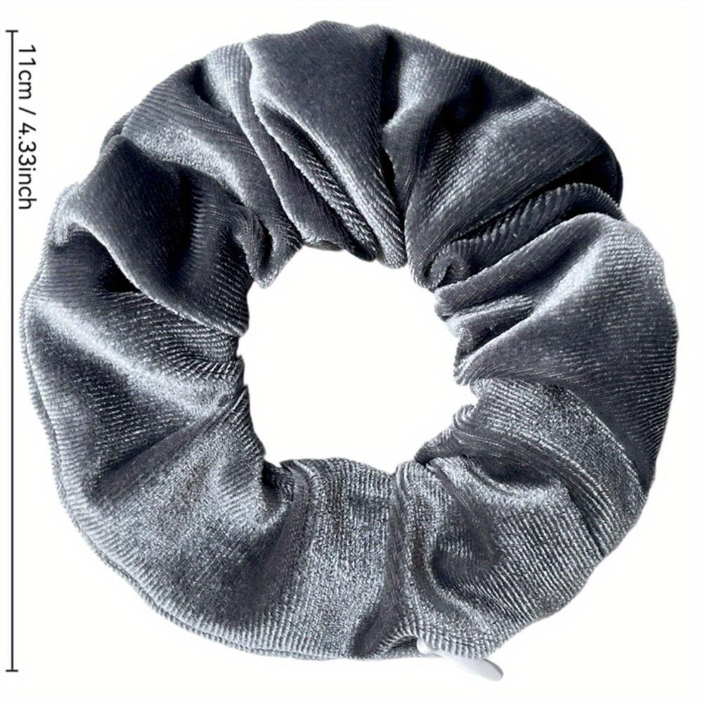 Solid Colour With Hidden Zip Pocket Sturdy And Durable Fabric Elastic Hairbandversatile Accessorystylish Hair Styling Tool