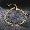 Punk Fashion 4mm Paperclip Chain Link Bracelets Female Gold Color Stainless Steel Hand Chains for Women Trendy Jewelry Gift 2025
