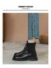 Women's Soft Leather British-Style Fleece-Lined Martin Boots - Autumn/Winter 2025, Thick-Soled, Short, Spring/Autumn Single Boots.