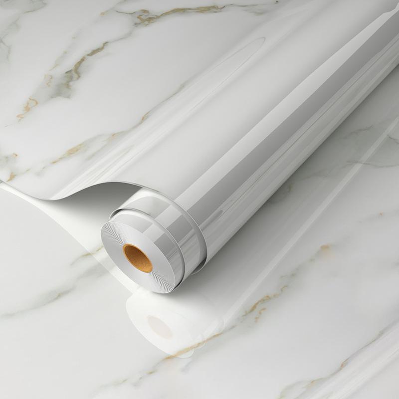 Self Adhesive Marble Grain Contact Paper Waterproof Oil Proof Stain Resistant Easy Clean for Kitchen Countertop Bathroom Renovation