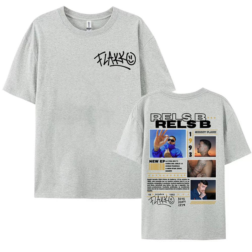 Rapper RELS B Skinny Flakk 2025 Tour Tshirt Men Clothing Fashion Hip Hop Punk Street Tshirts Unisex High Quality Cotton T Shirt