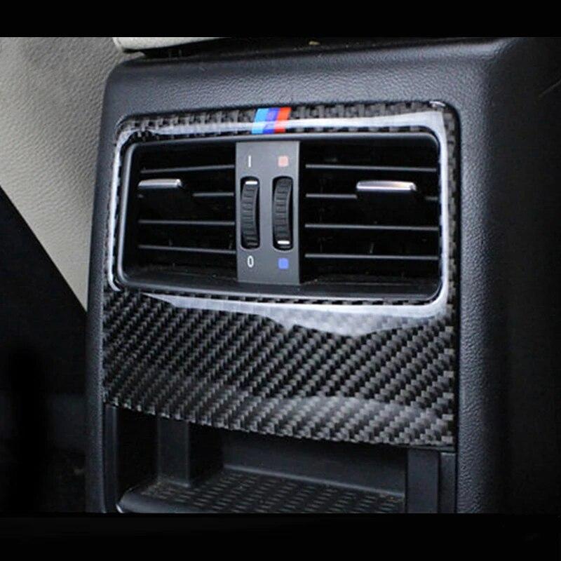 Karbonové vlákno, zadní vývod klimatizace, úložný box, samolepky na panel pro BMW řady 3 E90 E92 E93, doplňky do interiéru auta