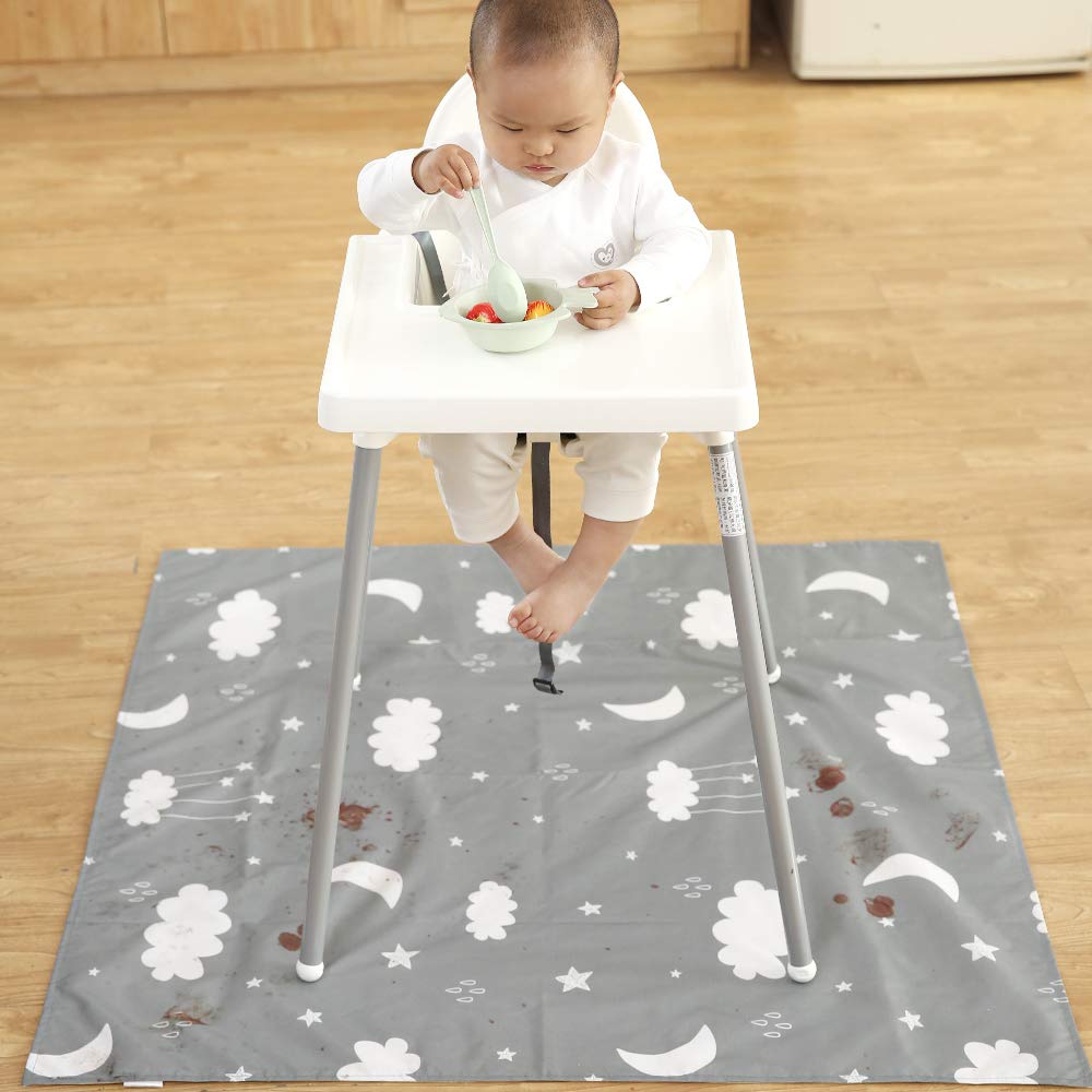 Winthome Dining Spill Prevention Table Drawing Washable X Gray and Mat, Mat, Anti-Slip, Water-Repellent, Mat, Mat, Waterproof, (110cm 110cm, (Clouds