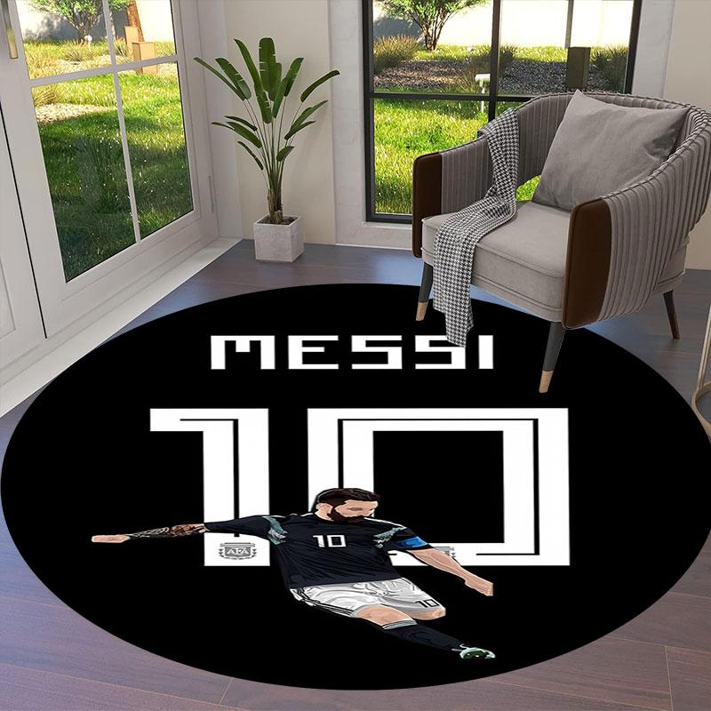 Messi Round Area Rug,Carpet Rug for Living Room Bedroom Sofa Playroom Decor,Non-slip Floor Mat
