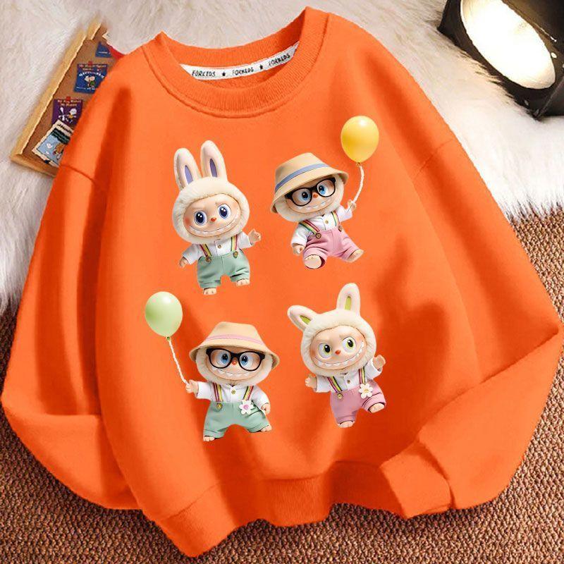 Loose Round-neck Hoodies for Children, Long-sleeved and Cute Round-neck Coats for Boys and Girls In Spring, Autumn and Winter
