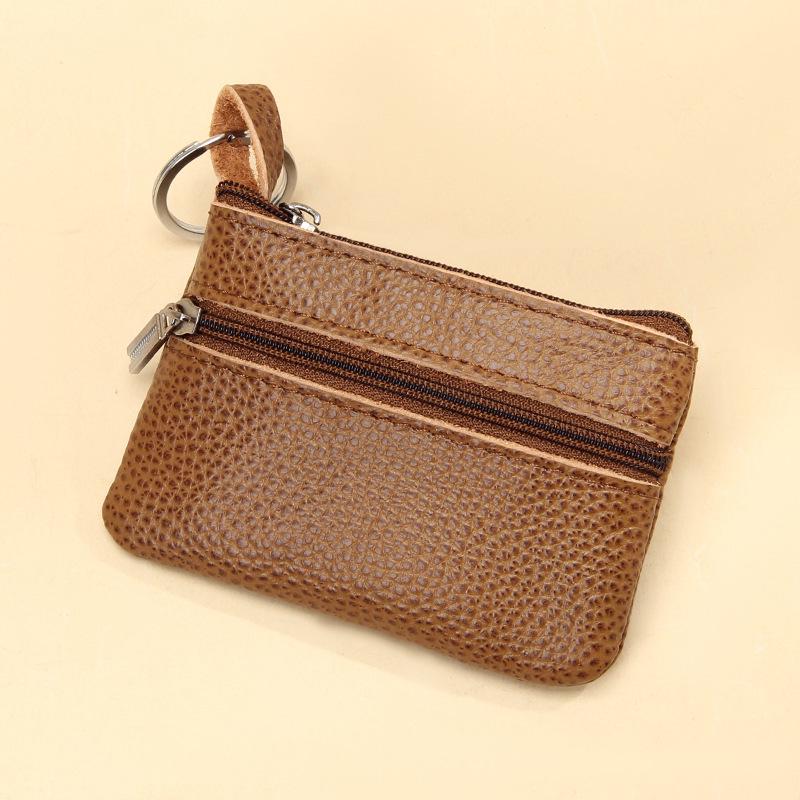 

Жіночий ультратонкий гаманець для монет з коров ячої шкіри вищого ґатунку - Натуральна шкіра, Однотонний, Міні на блискавці