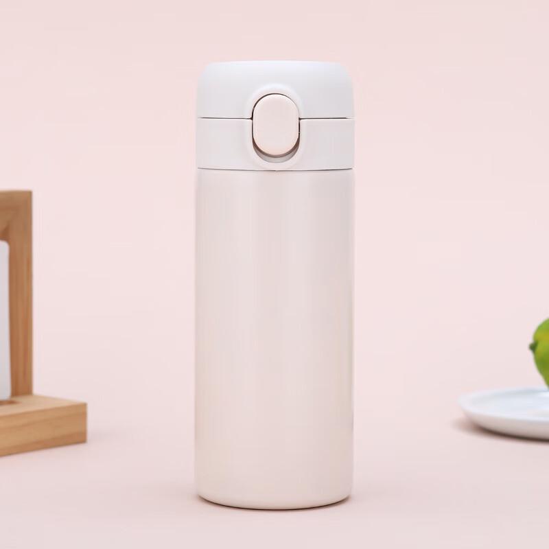 MRSIKEY Glass Insulated Water Bottle with Pop-up Lid