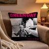 GGreen DDay Band Album Cushion Cover Soft Plush Cushion Cover Double Print And Invisible Zipper For Sofa Home Car Use